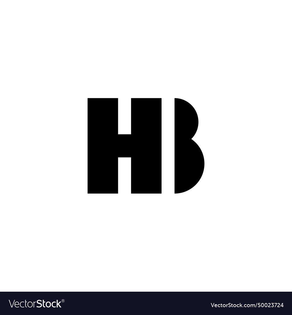 Letter hb geometric symbol simple logo Royalty Free Vector