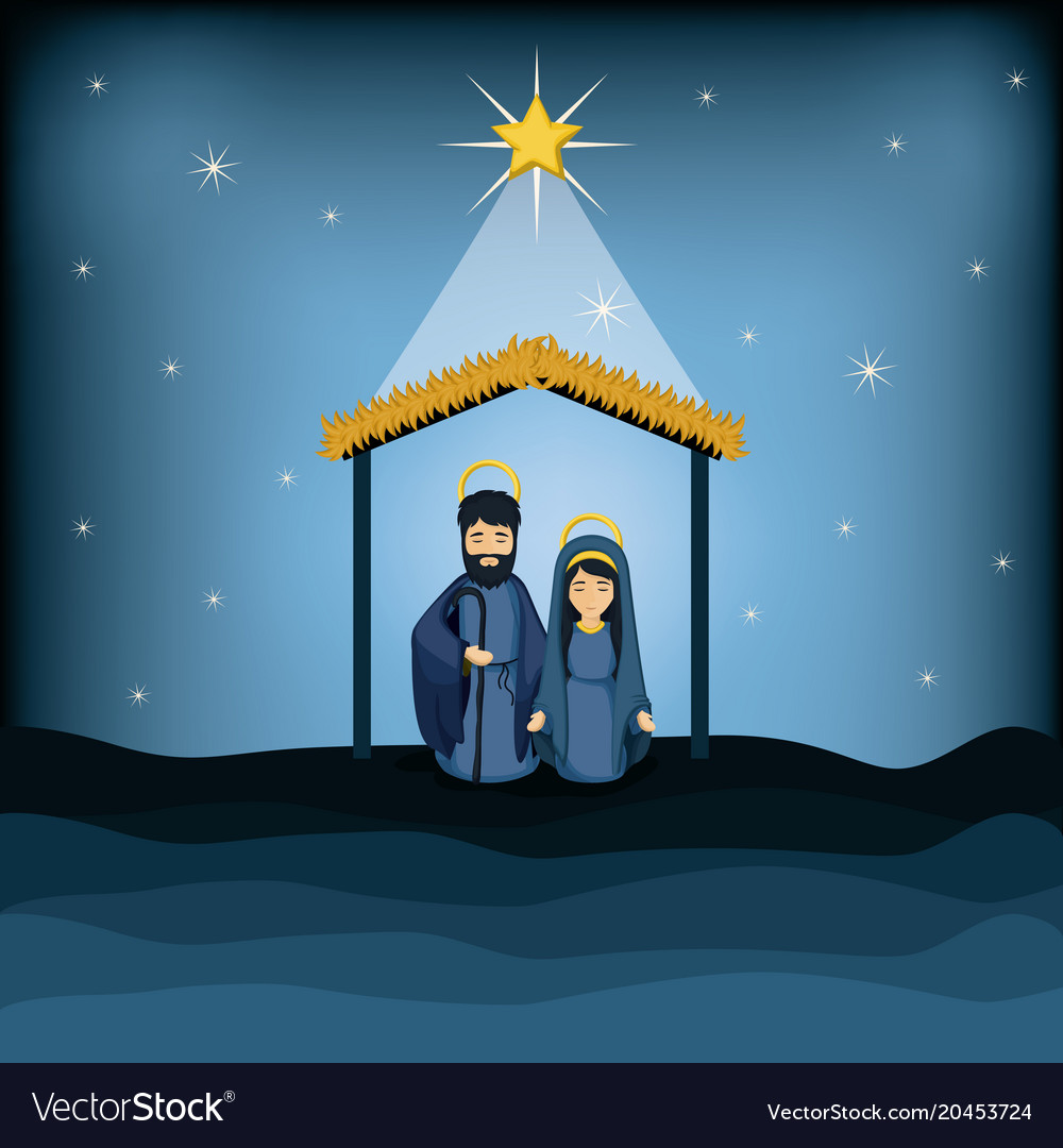 Mary and joseph cartoon design