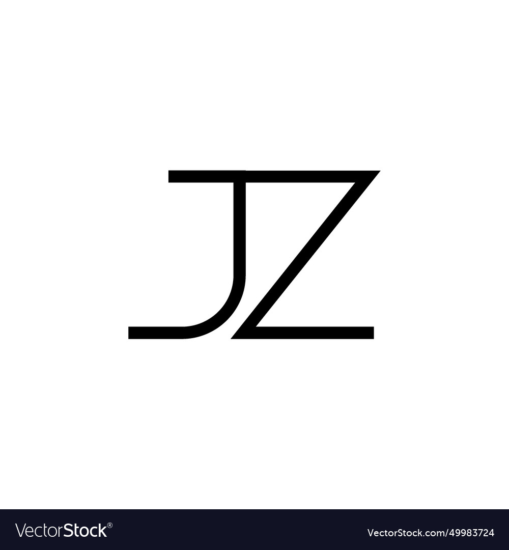 Minimal letters jz logo design Royalty Free Vector Image