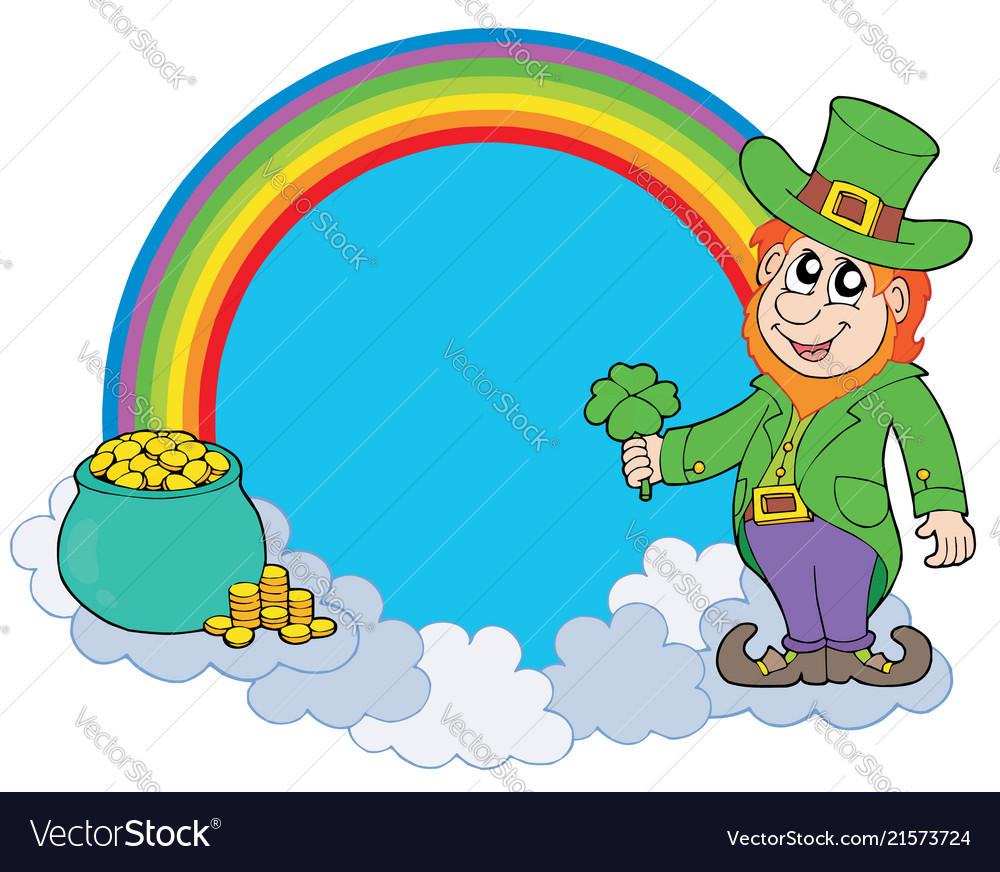 Rainbow circle with leprechaun