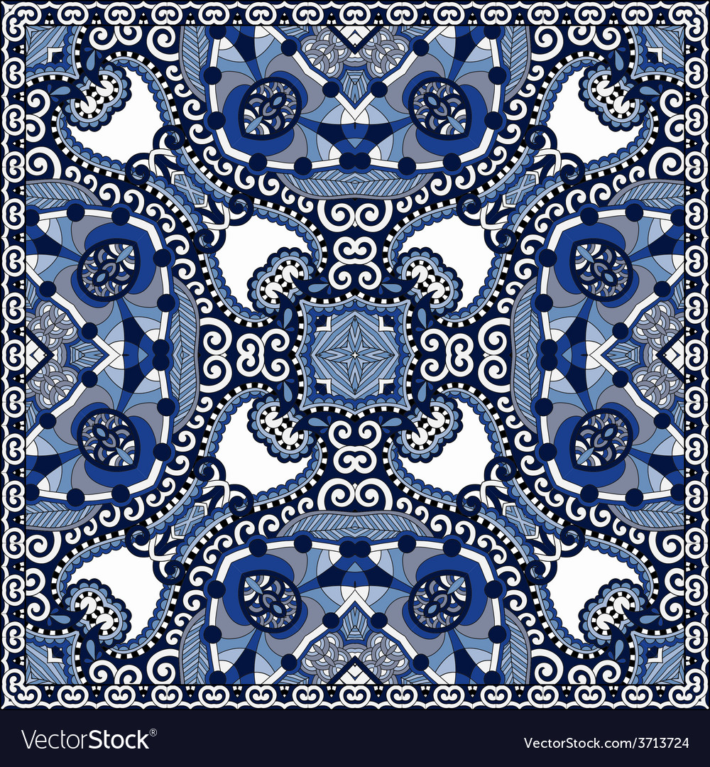 Silk neck scarf or kerchief square pattern design Vector Image