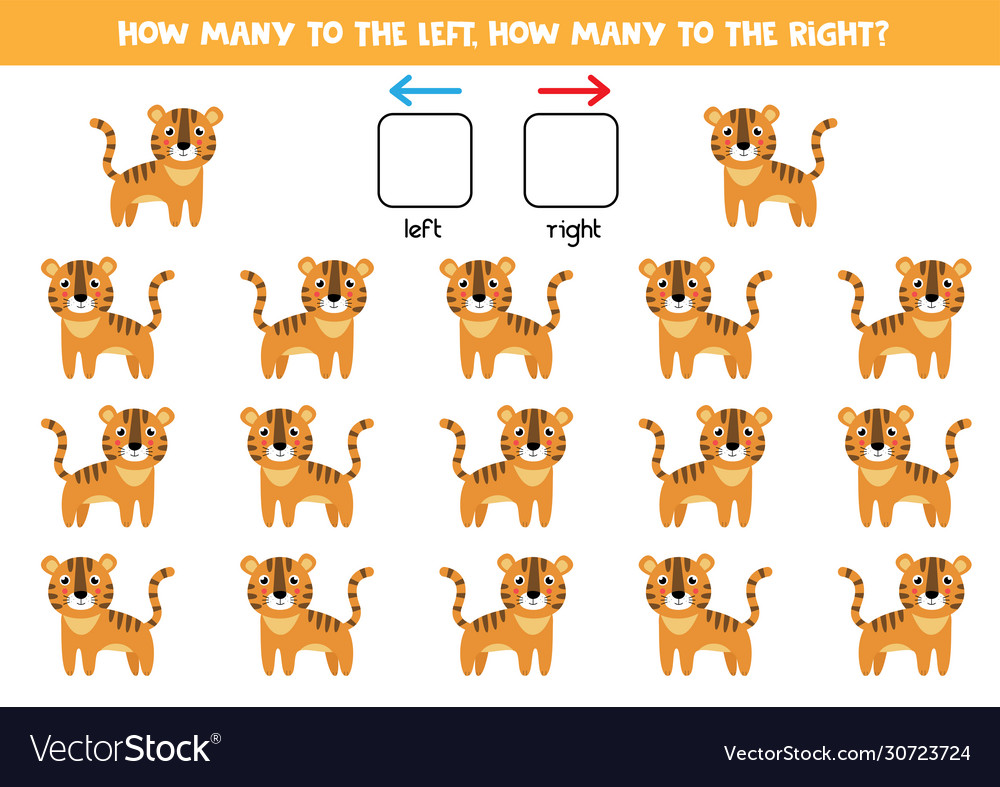 Spatial orientation for kids left or right cute Vector Image