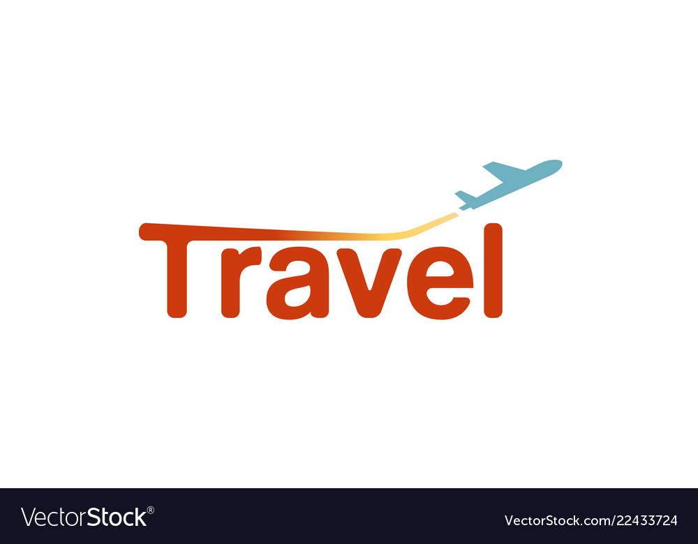 Typography travel airplane creative letter logo Vector Image