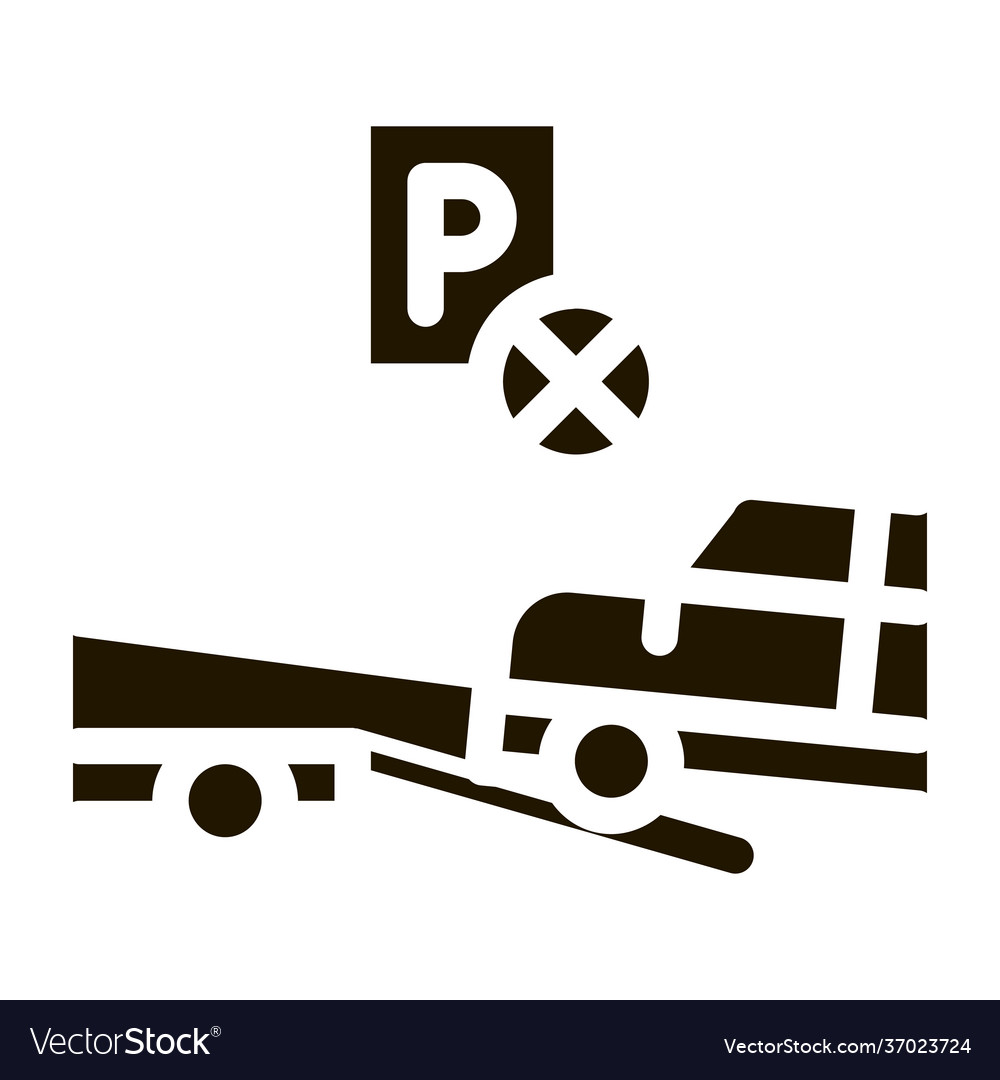 Wrong parking car icon glyph Royalty Free Vector Image