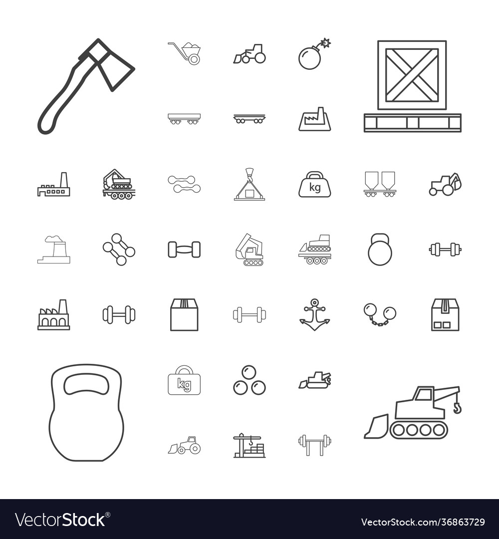 37 heavy icons Royalty Free Vector Image - VectorStock