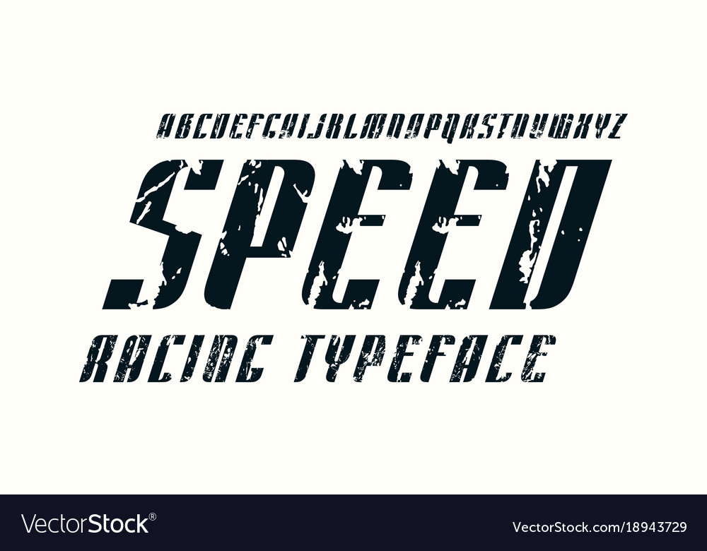 Decorative Italic Sans Serif Font Royalty Free Vector Image