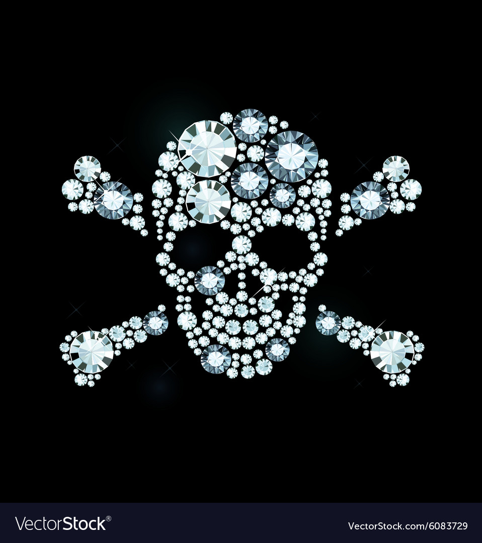 Diamond Skull And Crossbones Royalty Free Vector Image