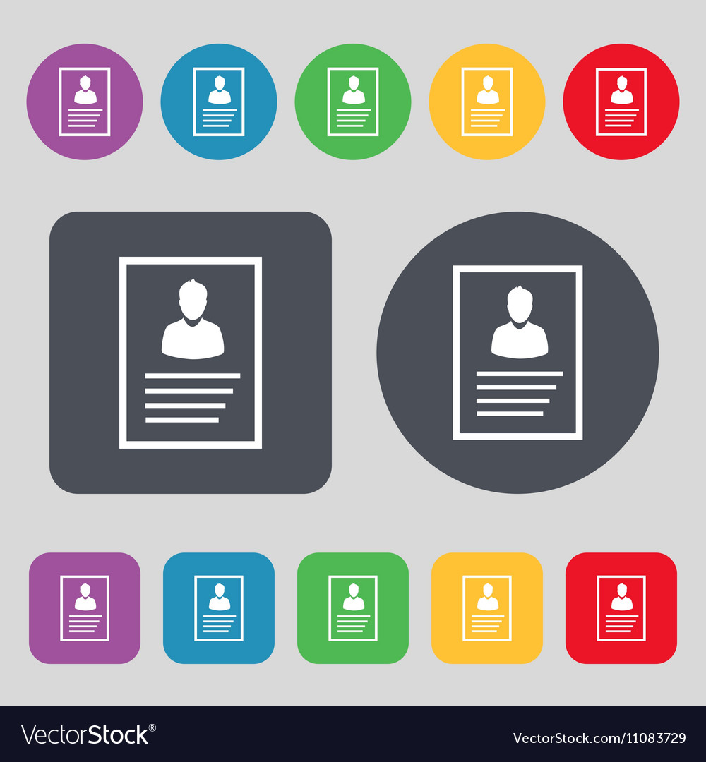 Form icon sign a set 12 colored buttons flat Vector Image