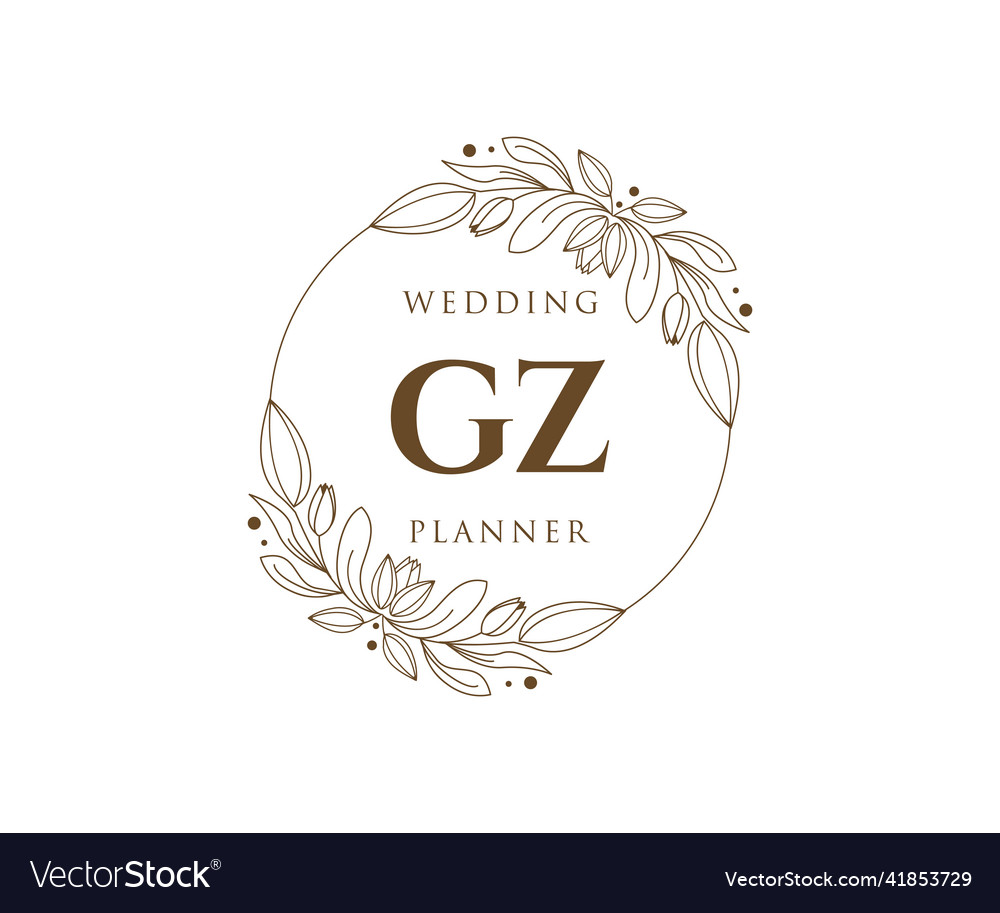 Gz initials letter wedding monogram logos