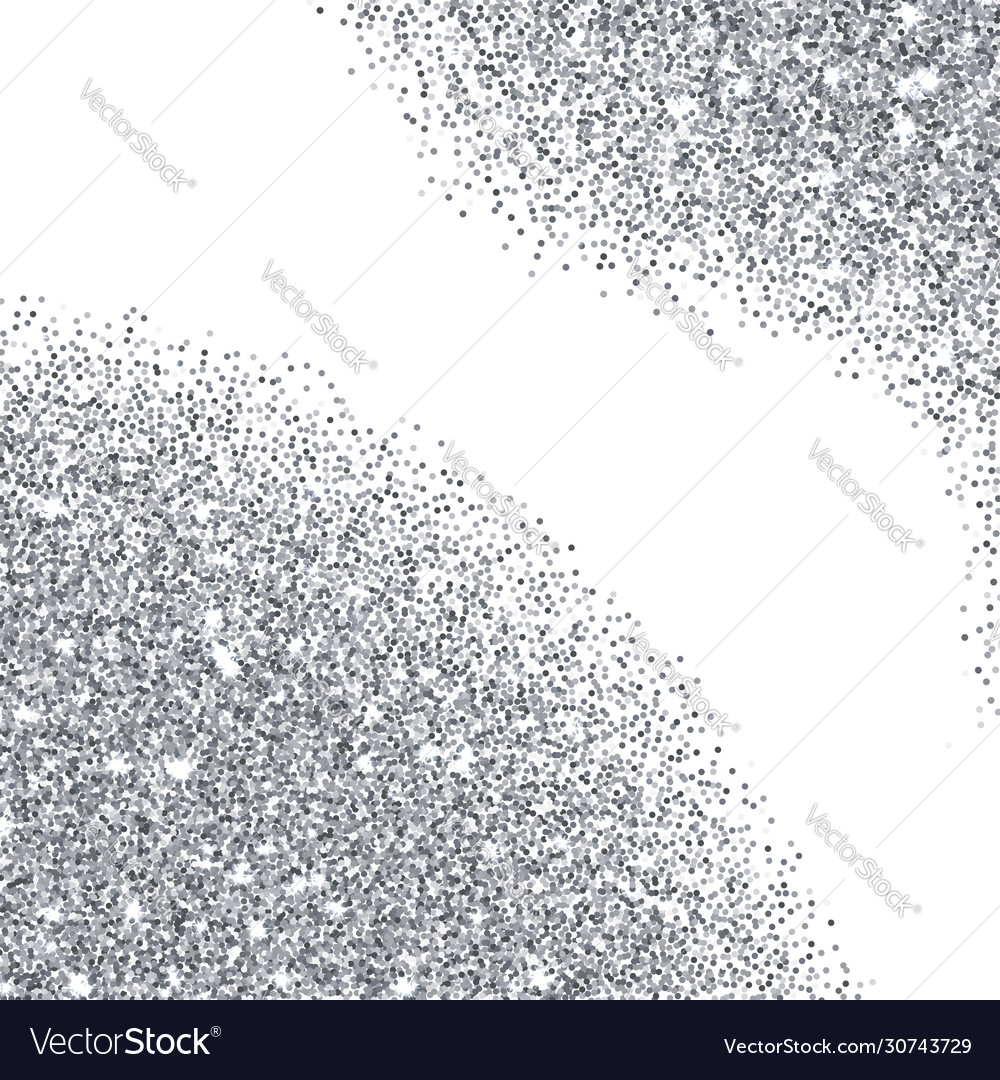 Silver glitter textured borders Royalty Free Vector Image