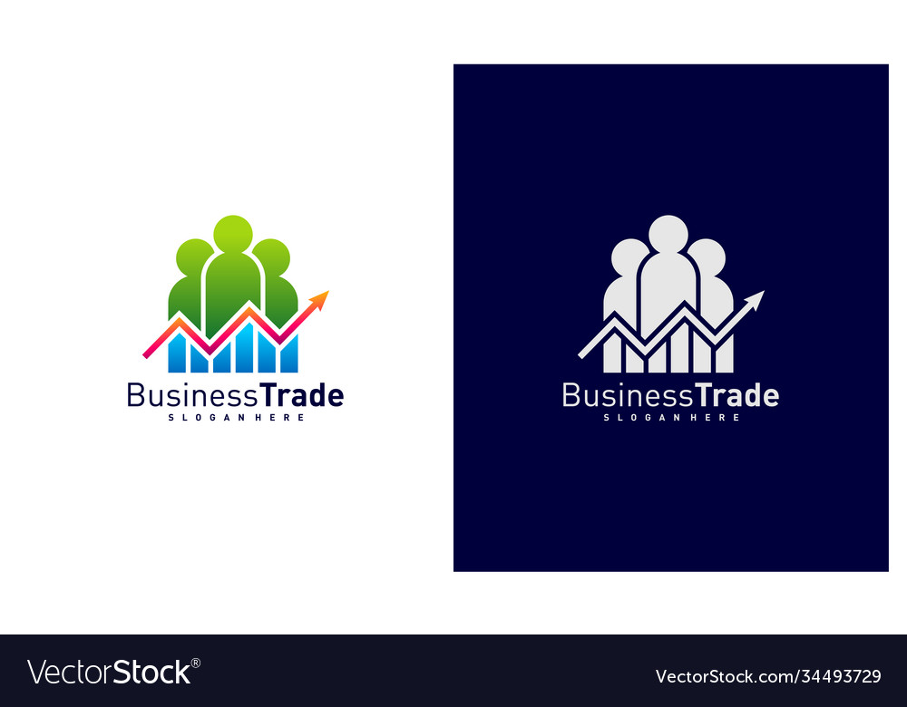 Stats people logo design colorful