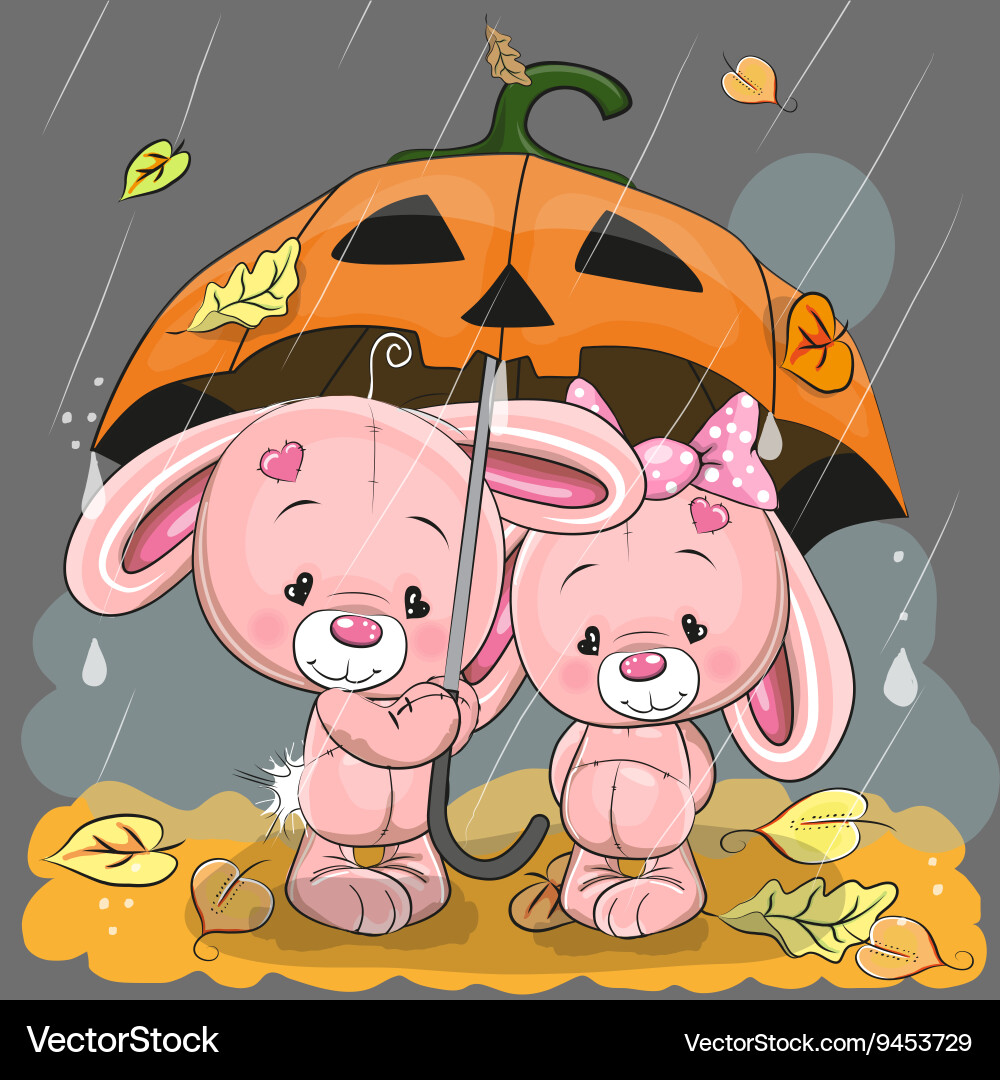 Two rabbits Royalty Free Vector Image - VectorStock
