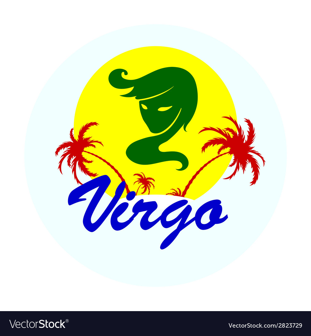 Zodiac sign with palm trees