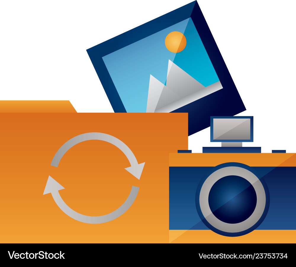 Folder picture camera reload Royalty Free Vector Image