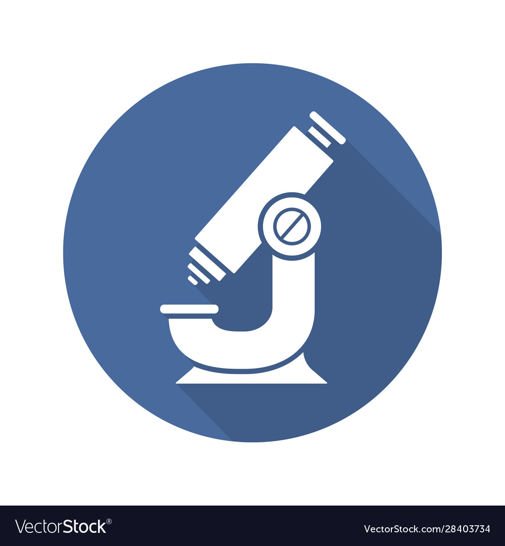 Microscope flat design long shadow icon