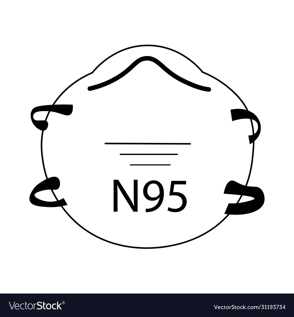 N95 face mask medical surgical n95 mask ppe Vector Image