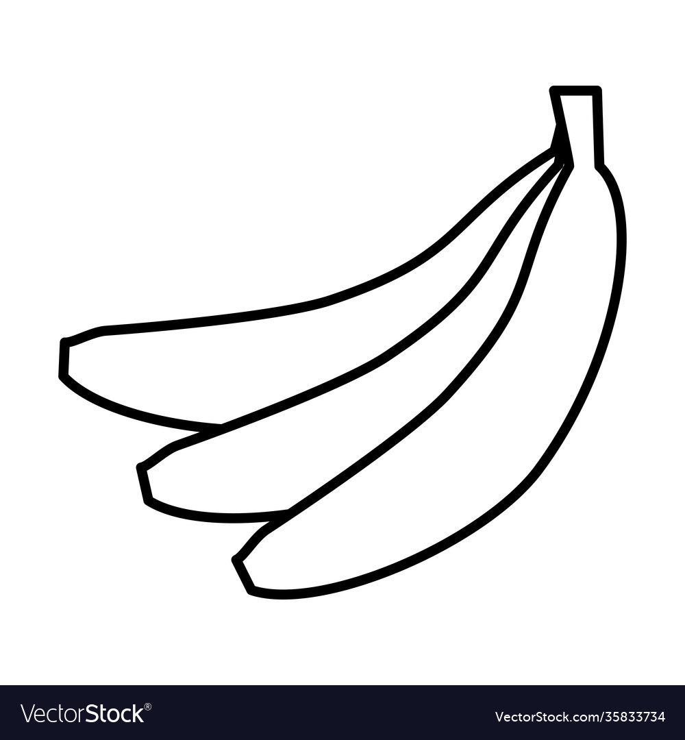 Outline banana isolated on white background Vector Image