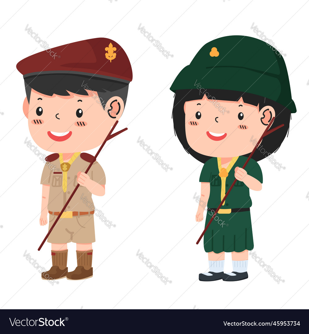 Scout thailand cartoon Royalty Free Vector Image