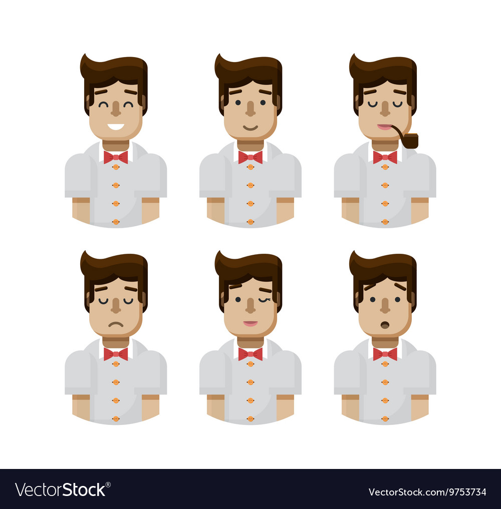 Set male avatars avatar with wide