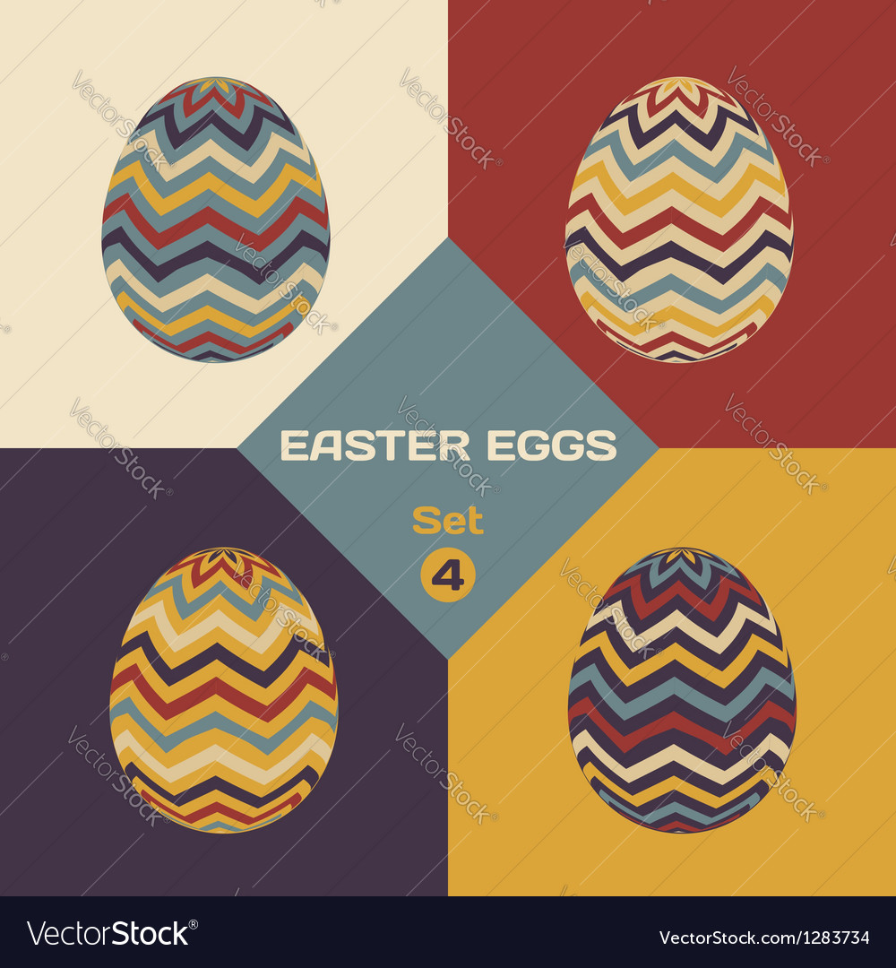 Set of 4 geometrical patterned eggs