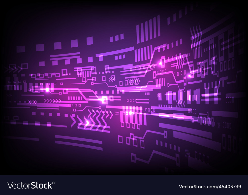 Abstract digital data technology wave purple Vector Image