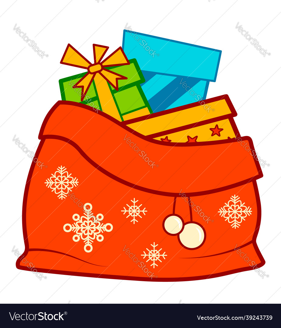 Christmas cartoons clip art bag Royalty Free Vector Image