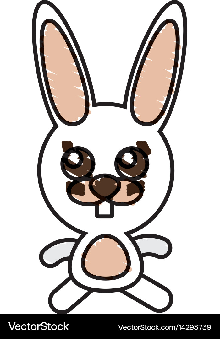 Drawing rabbit animal character Royalty Free Vector Image