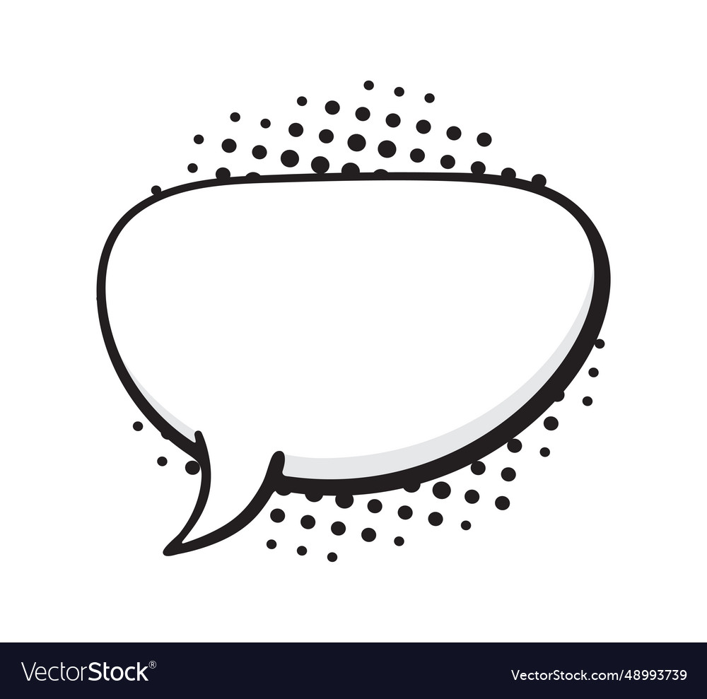 Speech bubble crooked oval shape with dots rays Vector Image