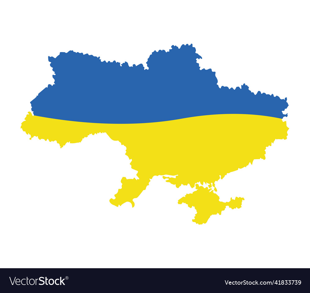 Ukraine map and flag Royalty Free Vector Image