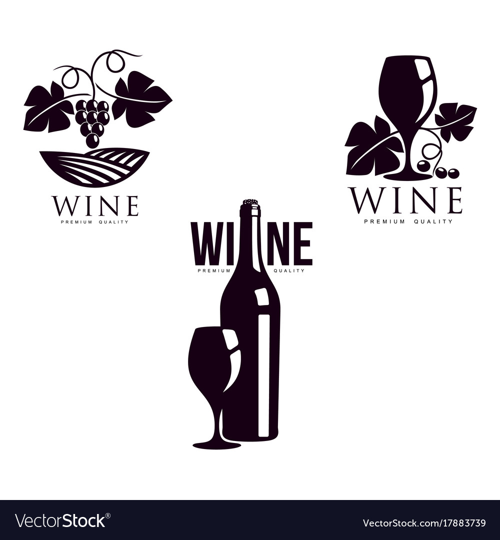 Winery silhouette conceptual icon set isolated Vector Image