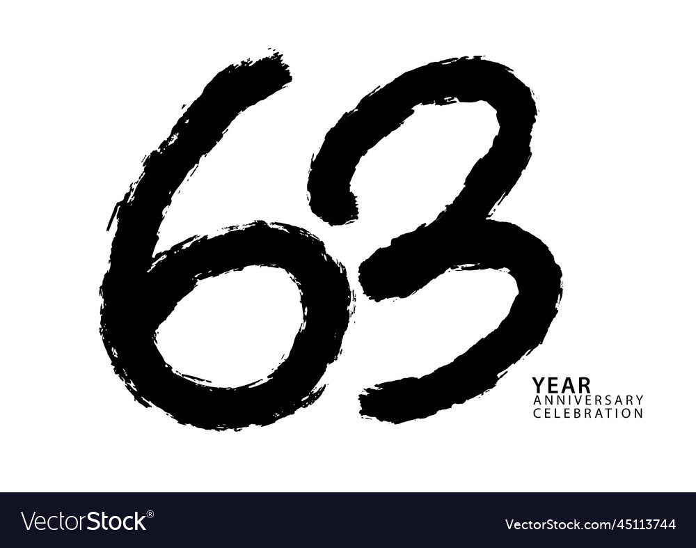 63 year anniversary celebration black color Vector Image