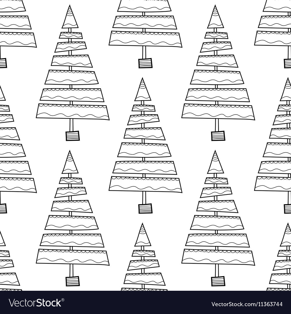 Black and white seamless pattern with christmas