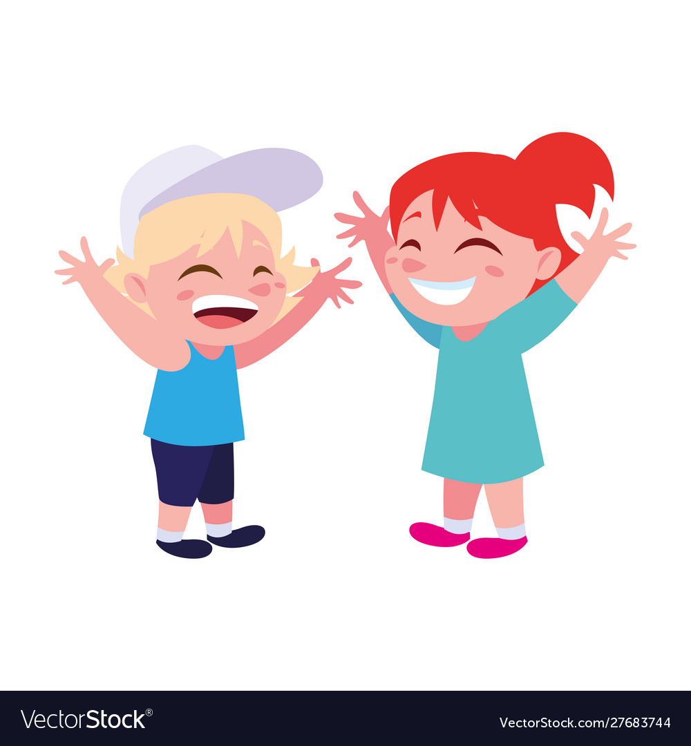 Boy and girl cartoon design Royalty Free Vector Image