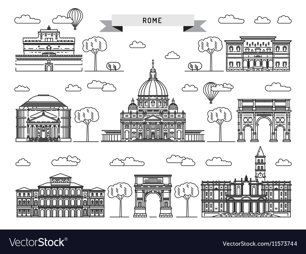 Building of rome Royalty Free Vector Image - VectorStock