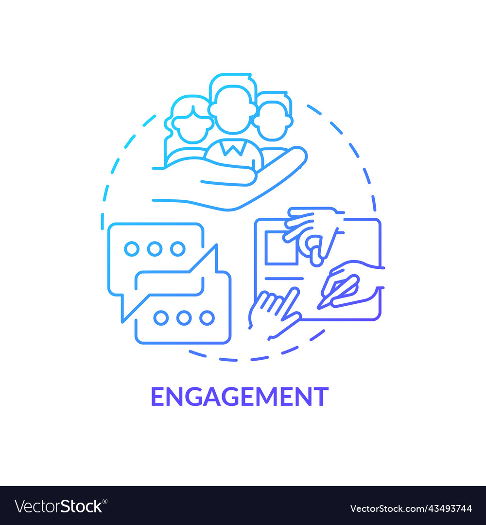 Engagement Blue Gradient Concept Icon Royalty Free Vector