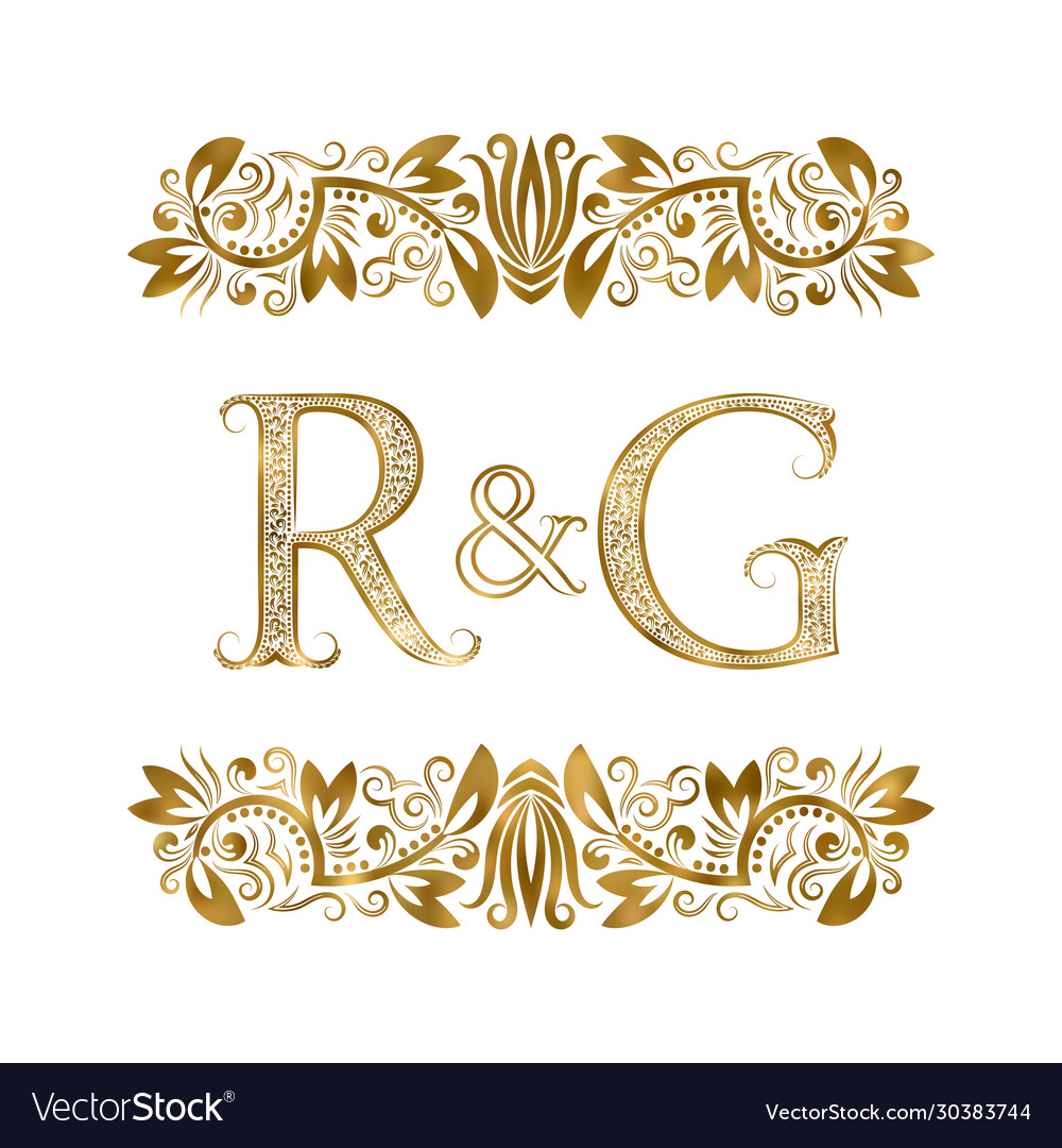 R and g vintage initials logo symbol letters Vector Image