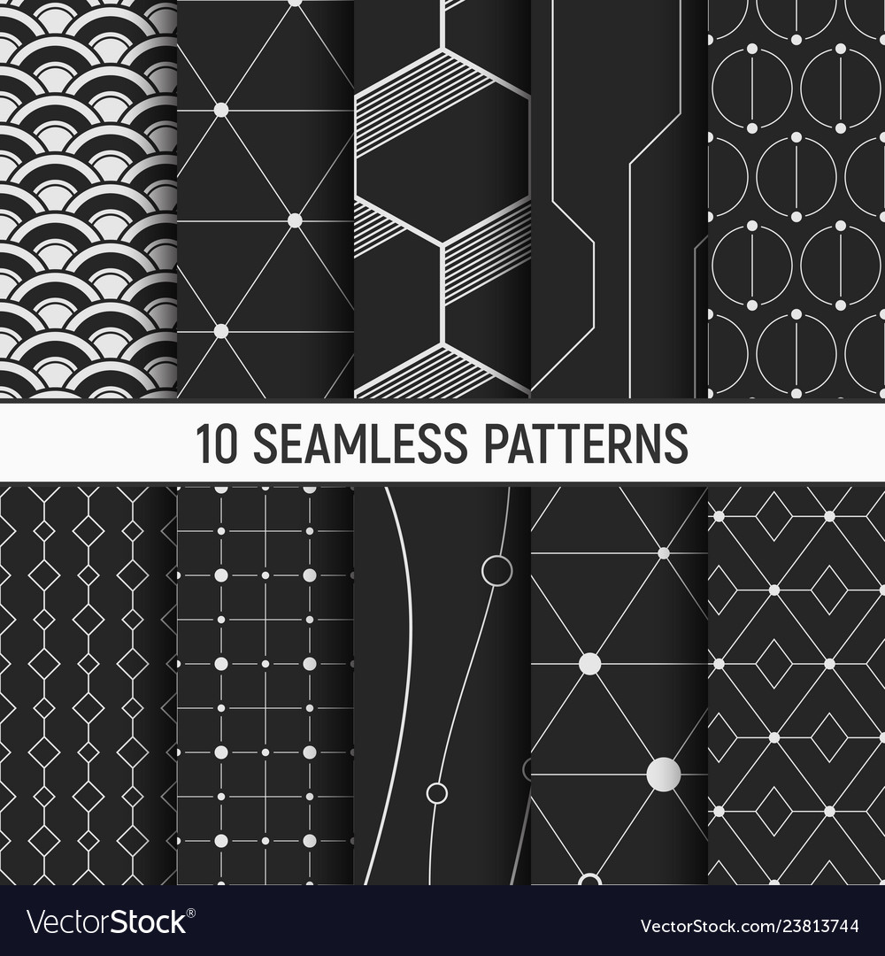 Set of ten seamless patterns