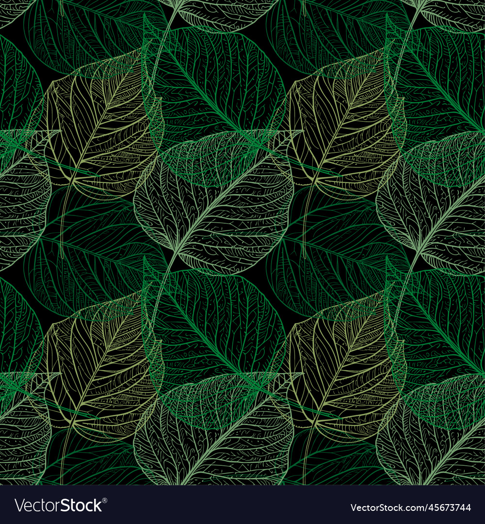 Simple natural leaves seamless pattern eps10