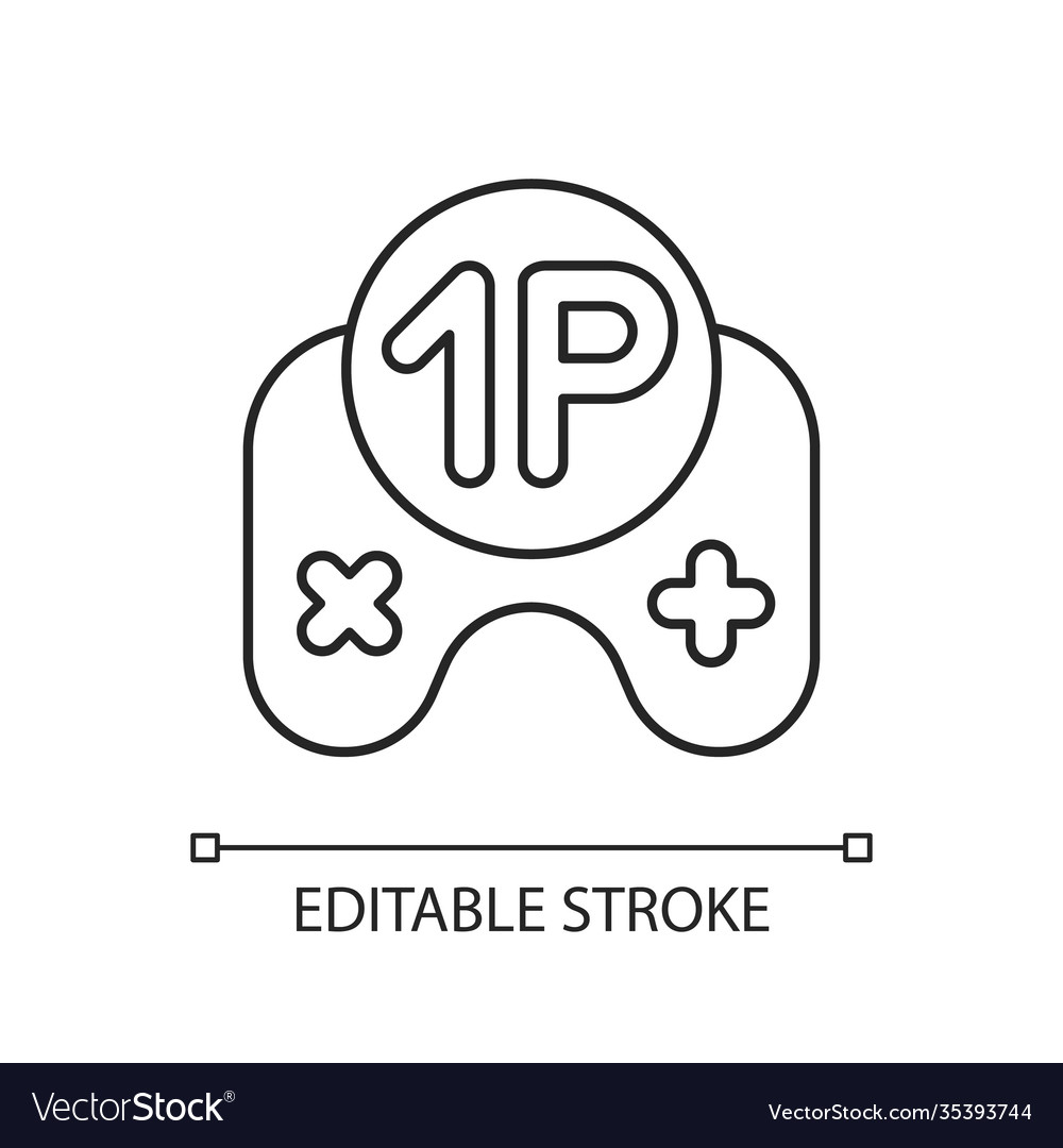 Single player game linear icon Royalty Free Vector Image