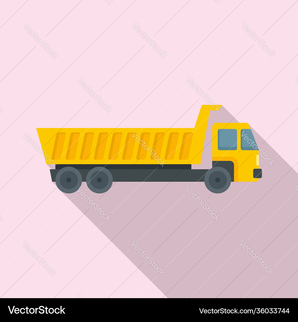 Tipper auto icon flat style Royalty Free Vector Image