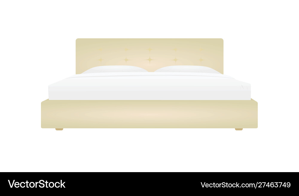 Beige double bed Royalty Free Vector Image - VectorStock