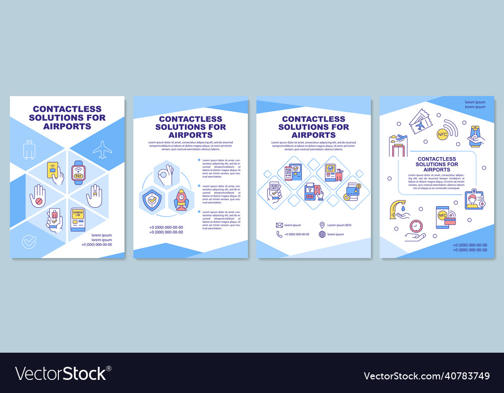 Contactless solution for airport brochure template