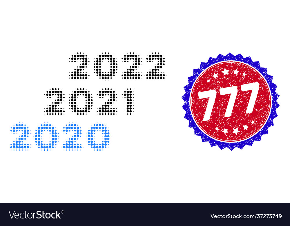 Dot halftone 2020 - 2022 years icon and bicolor