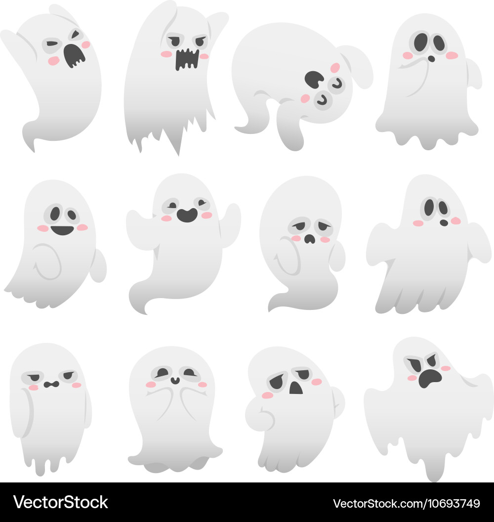 Ghost characters isolated Royalty Free Vector Image