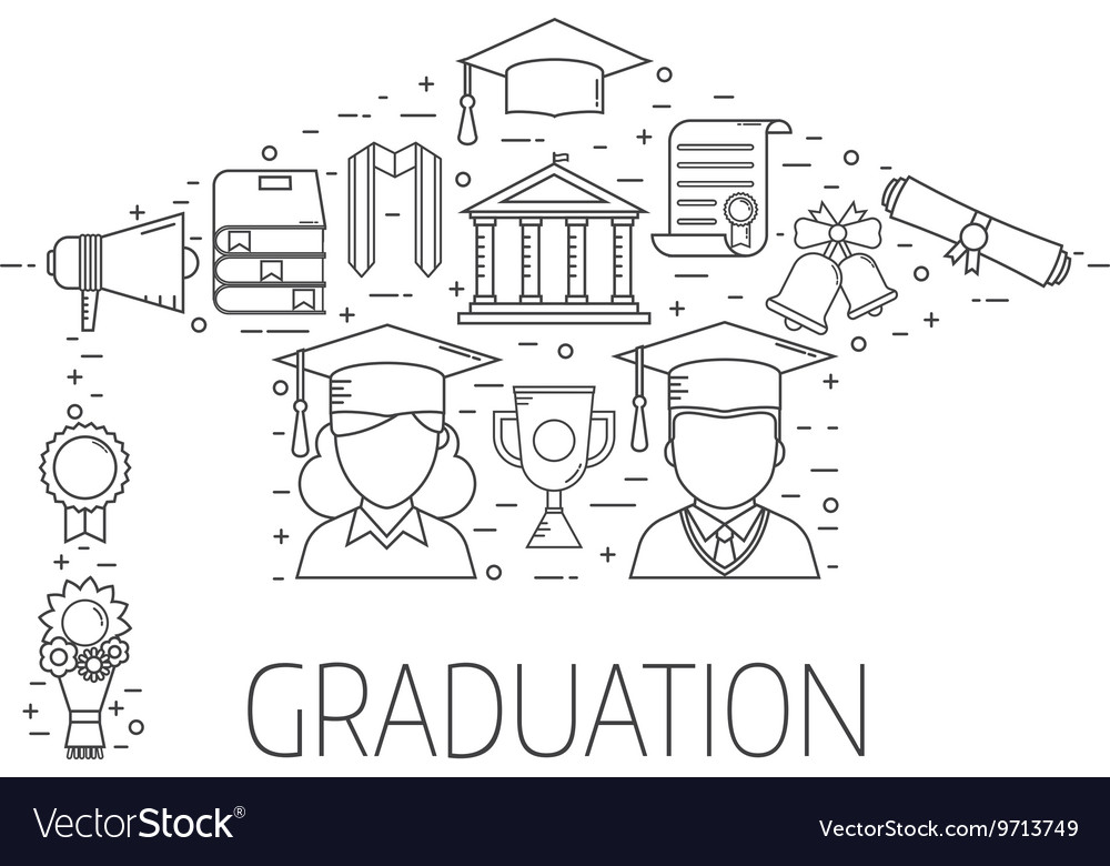 Graduation Postcard Concept Royalty Free Vector Image graduation-postcard-concept-royalty-free-vector-image