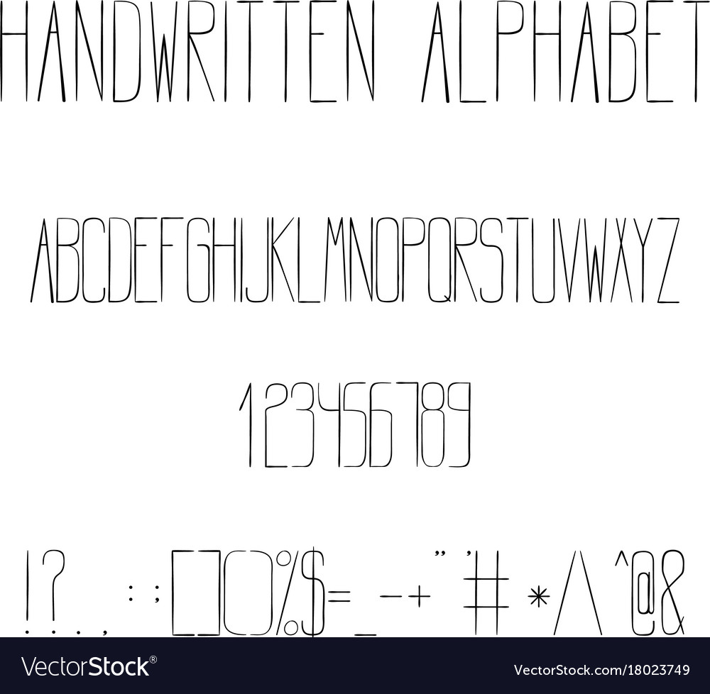 Hand drawn ink alphabet