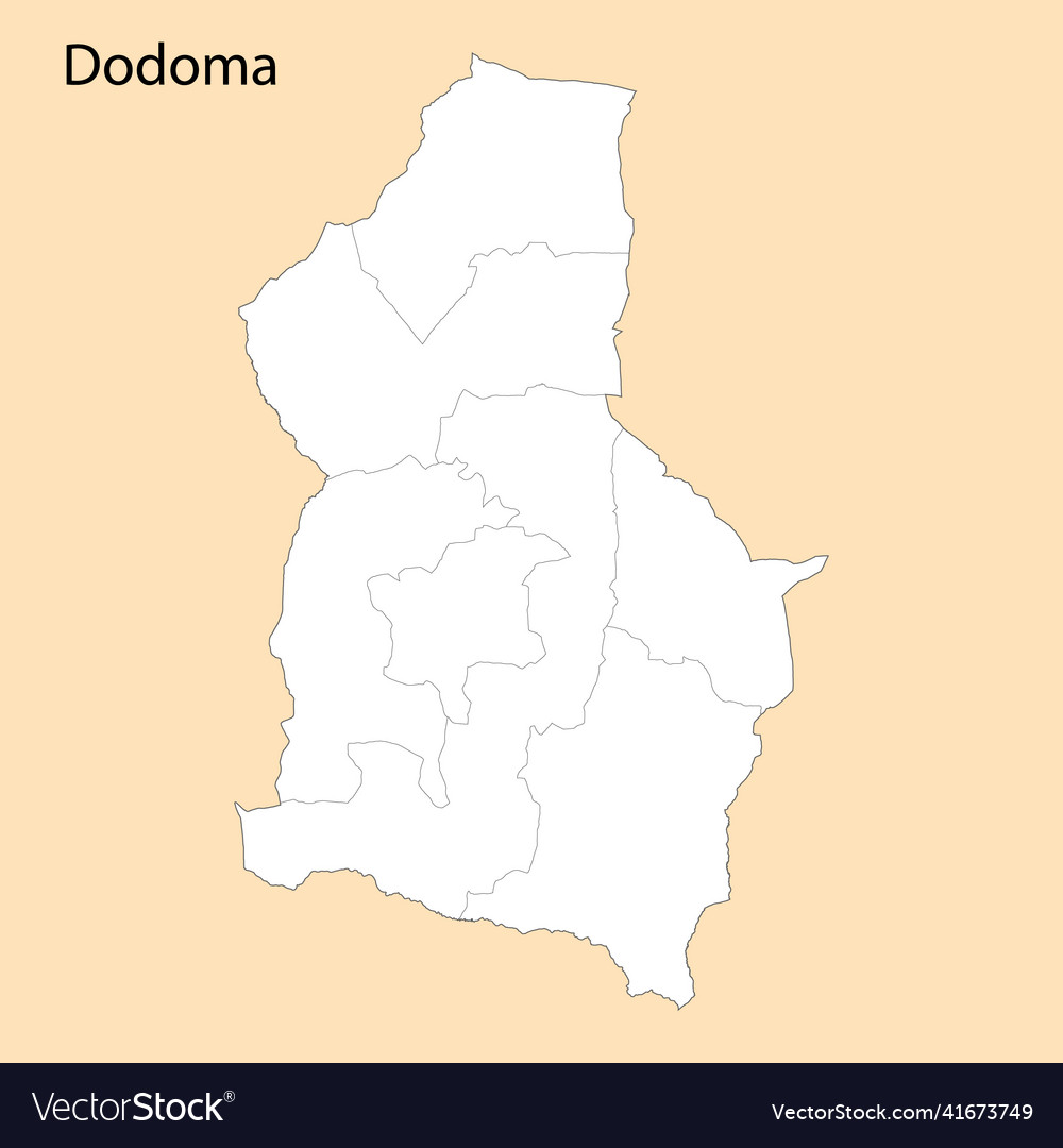 High quality map of dodoma is a region tanzania Vector Image