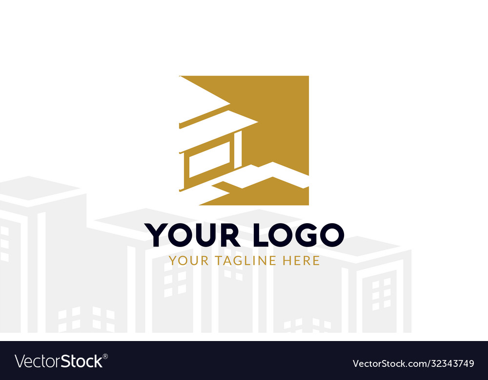 Isolated square construction logo template