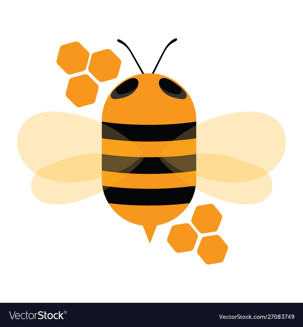 Logo a bee stylized with a honey bee Royalty Free Vector