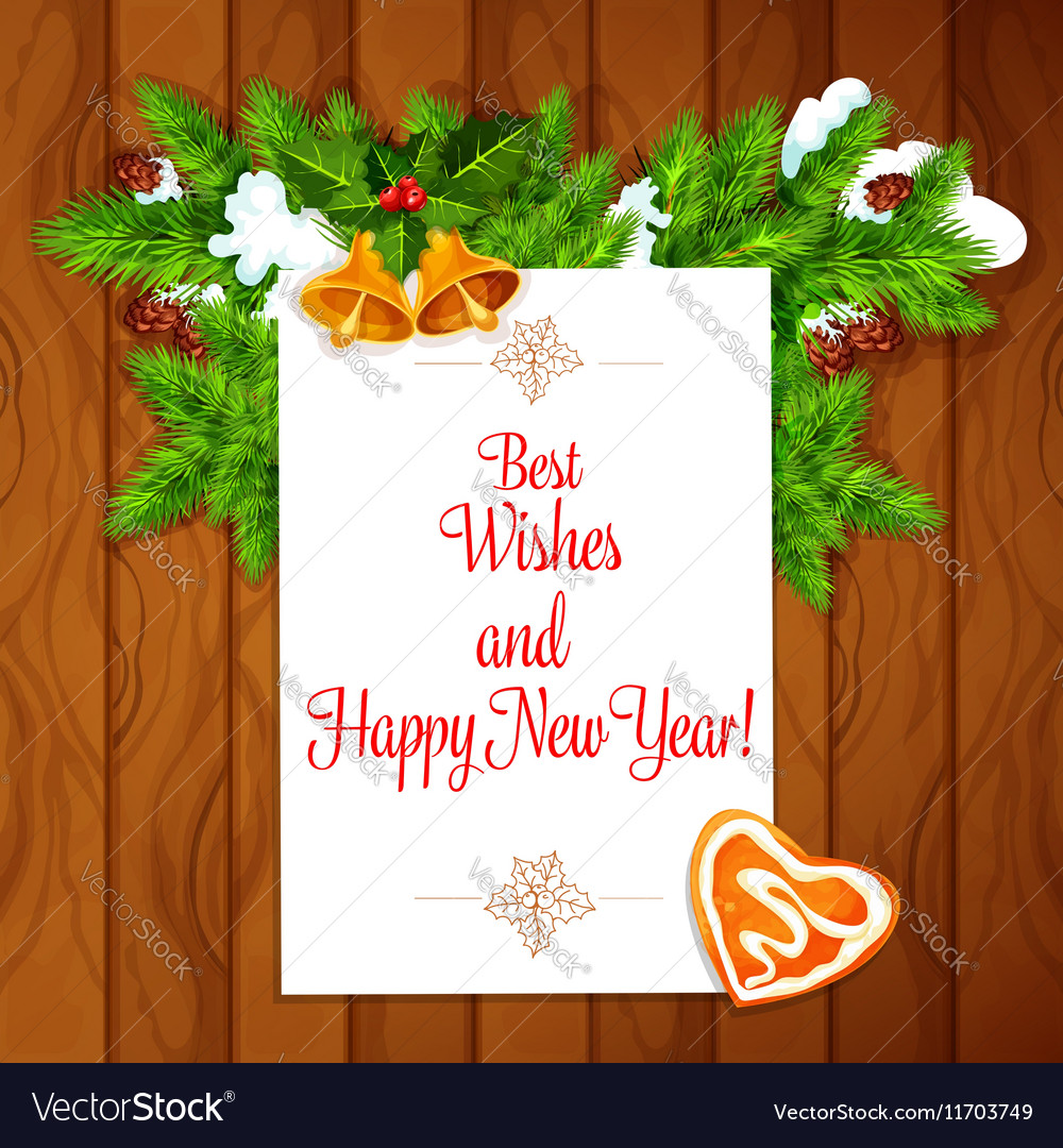 New year best wishes poster Royalty Free Vector Image